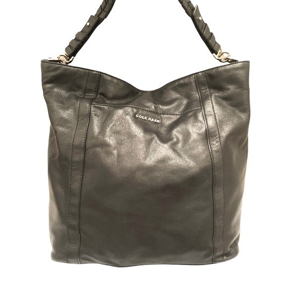 Cole haan black leather bag purse